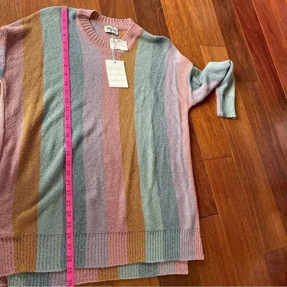 NWT Show Me Your MuMu Elodie Sweater Dusty Stripe Knit Oversized Beachy Casual - Picture 12 of 12